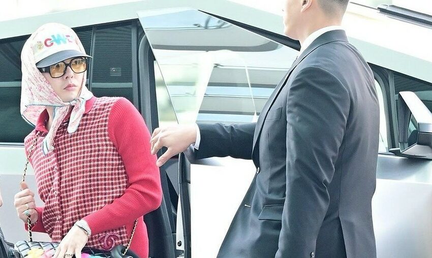  G-Dragon Tampil Nyentrik ke Bandara dengan Tesla Cybertruck