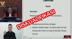  Diskualifikasi Calon Bupati Tasikmalaya, MK Gelar PSU